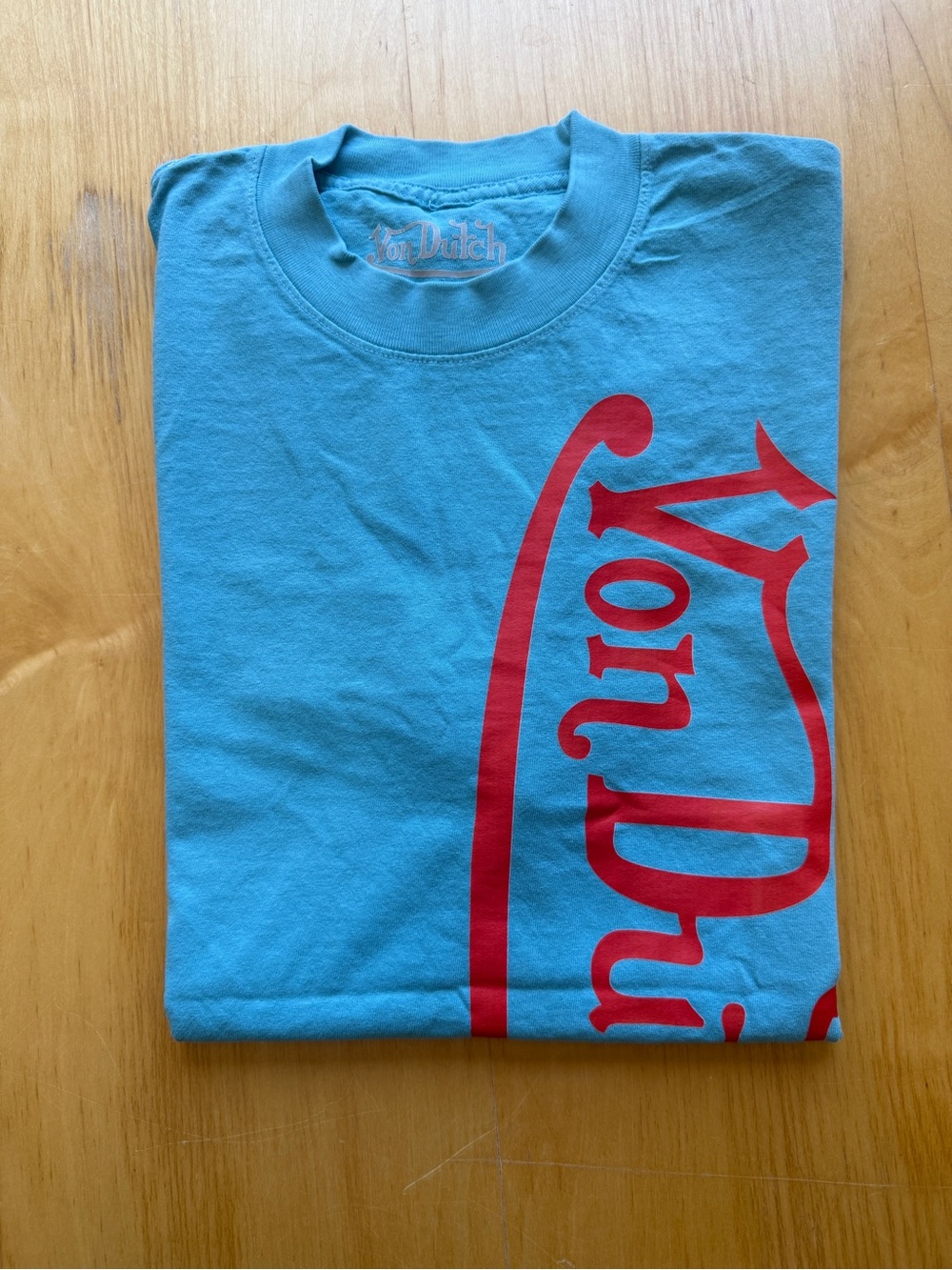 Von Dutch Oversized Logo Graphic T-Shirt Blue Red Y2K Streetwear Men’s L